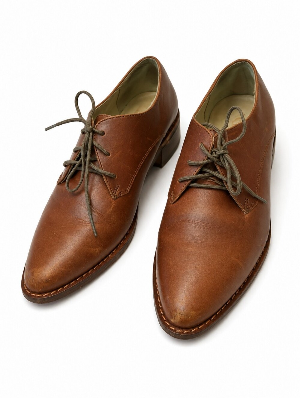 Nisolo Leather Oxford Shoes Womens Size 6 Brown Lace Up